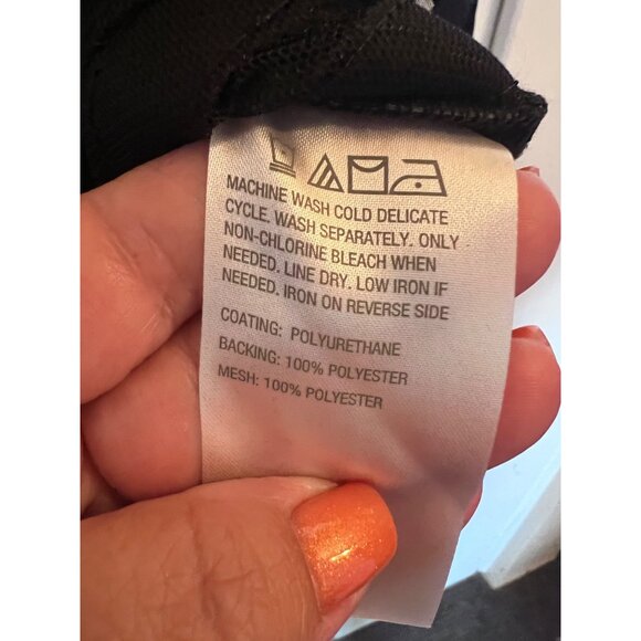 New! Black Sheer Stripe Mesh Vegan Leather Zip Jacket Colleen Lopez, Size Medium - Picture 7 of 10